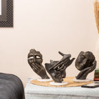 Face Design Showpeice Small Size with Marble Base Set of 3