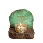 Ik Onkar Mantra Green Agate Tealight Wooden