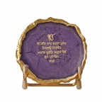 Ik Onkar Mantra Purple Agate Metal Showpeice