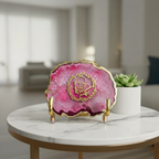 GURU JI- Pink Agate Metal Stand