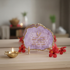 Guru Ji Mantra Purple Agate Metal Showpiece