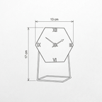 Marble Hexagonal Desktop Clock  With Metal Stand