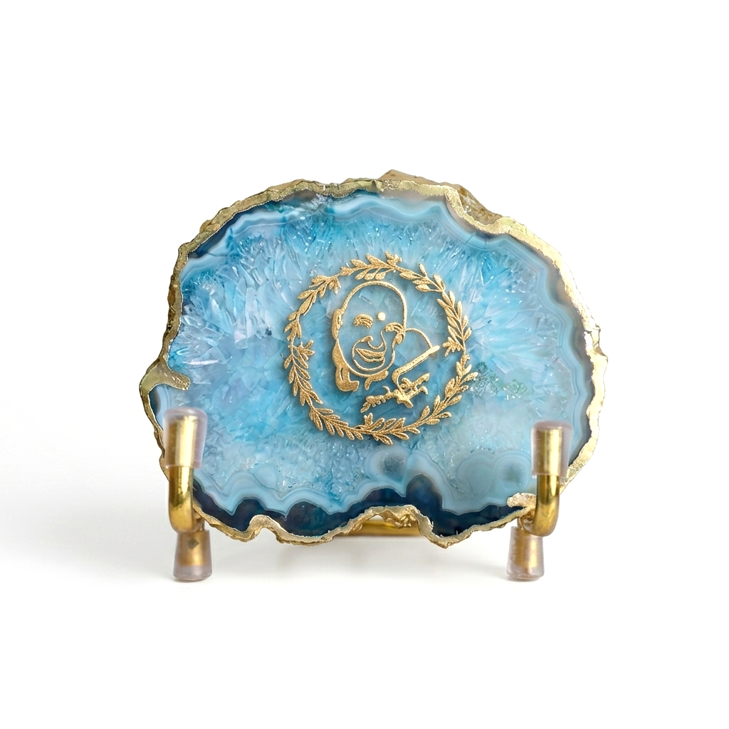 GURU JI- Turquoise Agate Metal Stand