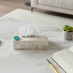 Turquoise Agate with  Mother of Pearl Tissue Box Holder