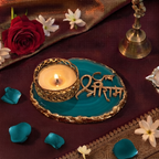 Agate Jai Shree Ram Tea Light Holder, Diwali Decor
