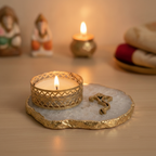 Agate Lord ganesh Design Tea Light Holder