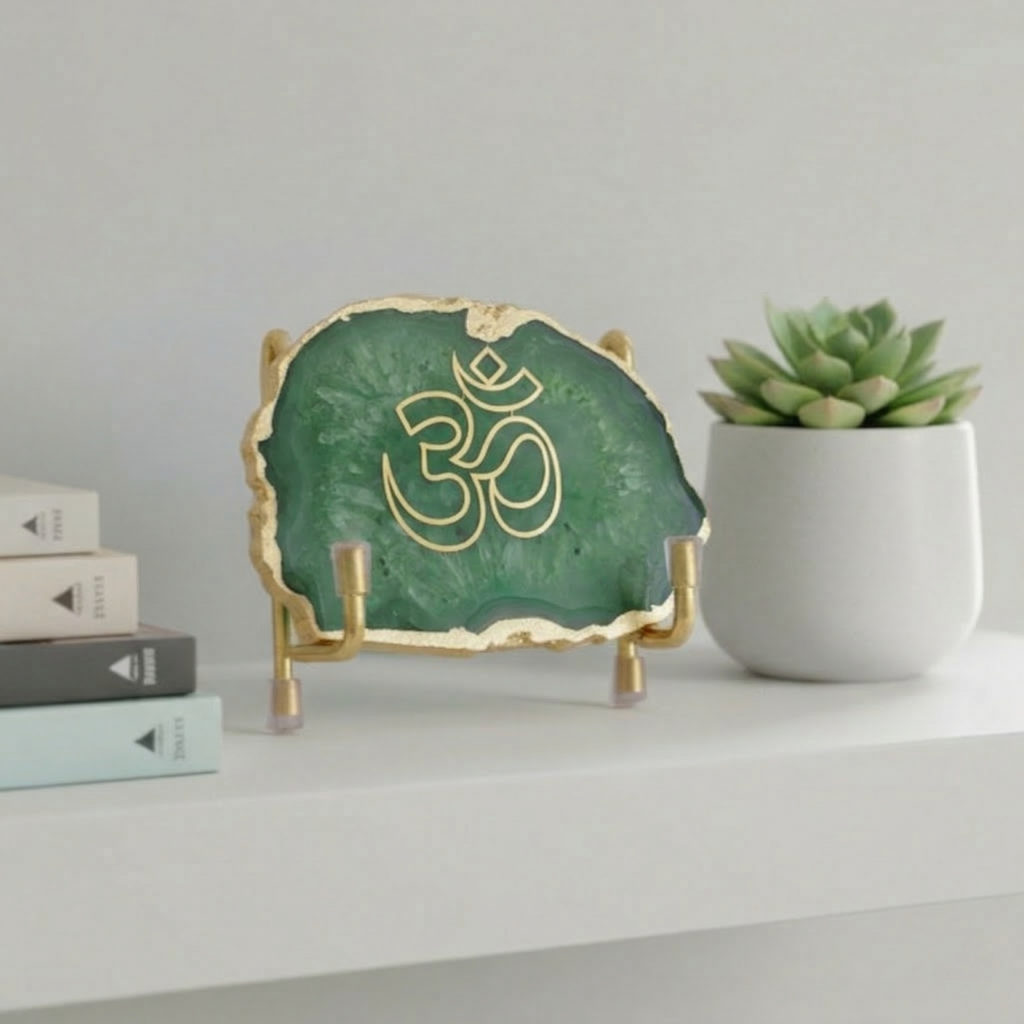 OM - Blue Agate Metal Stand