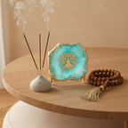 Budha Tree Turquoise Agate Metal Showpeice
