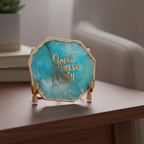 Good Vibes Turquoise Agate Metal Showpiece