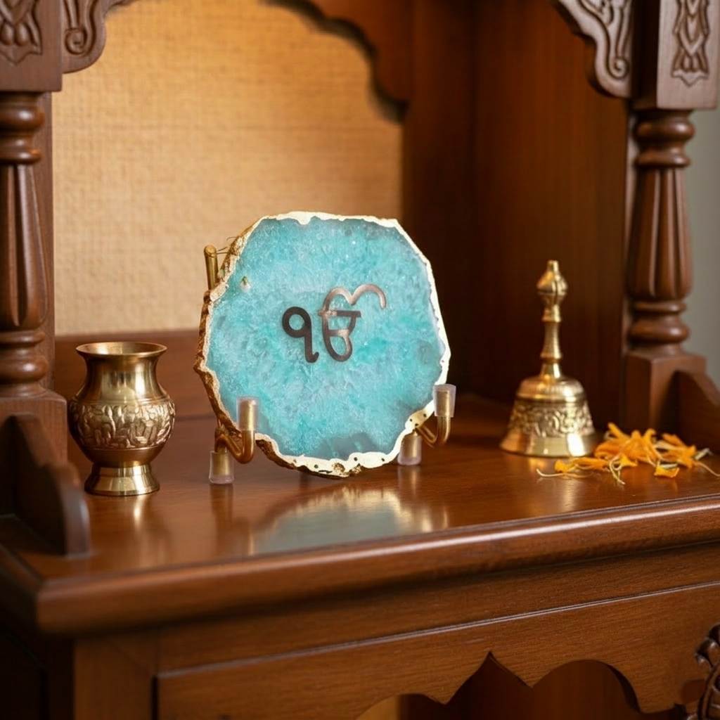 Ik Onkar - Turquoise Agate Metal Stand