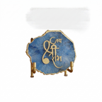 Jai Shree Ram Blue Agate  with Metal Stand