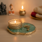 Agate Lord ganesh Design Tea Light Holder