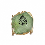 Lord Ganesh Ji - green Agate Metal Stand