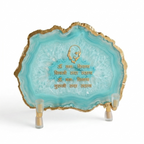 Guru Ji Mantra Turquoise Agate Metal Showpeice