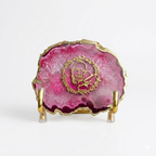 GURU JI- Pink Agate Metal Stand
