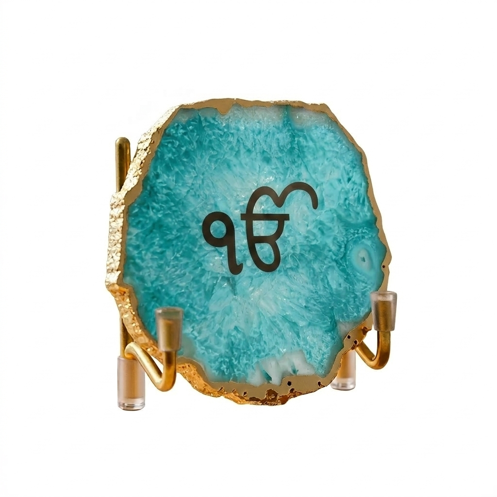 Ik Onkar - Turquoise Agate Metal Stand