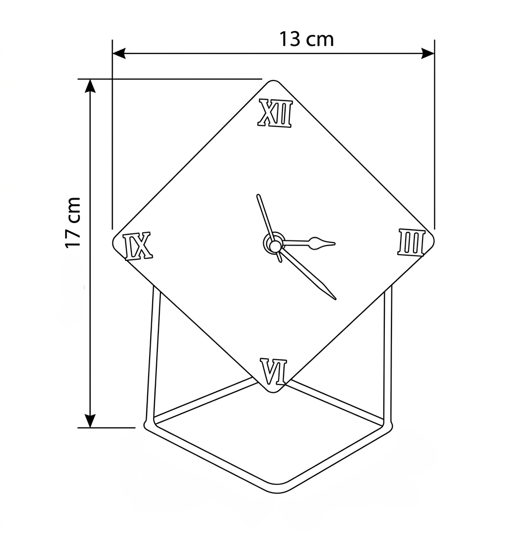 Marble Diamond Desktop Clock With Metal Stand