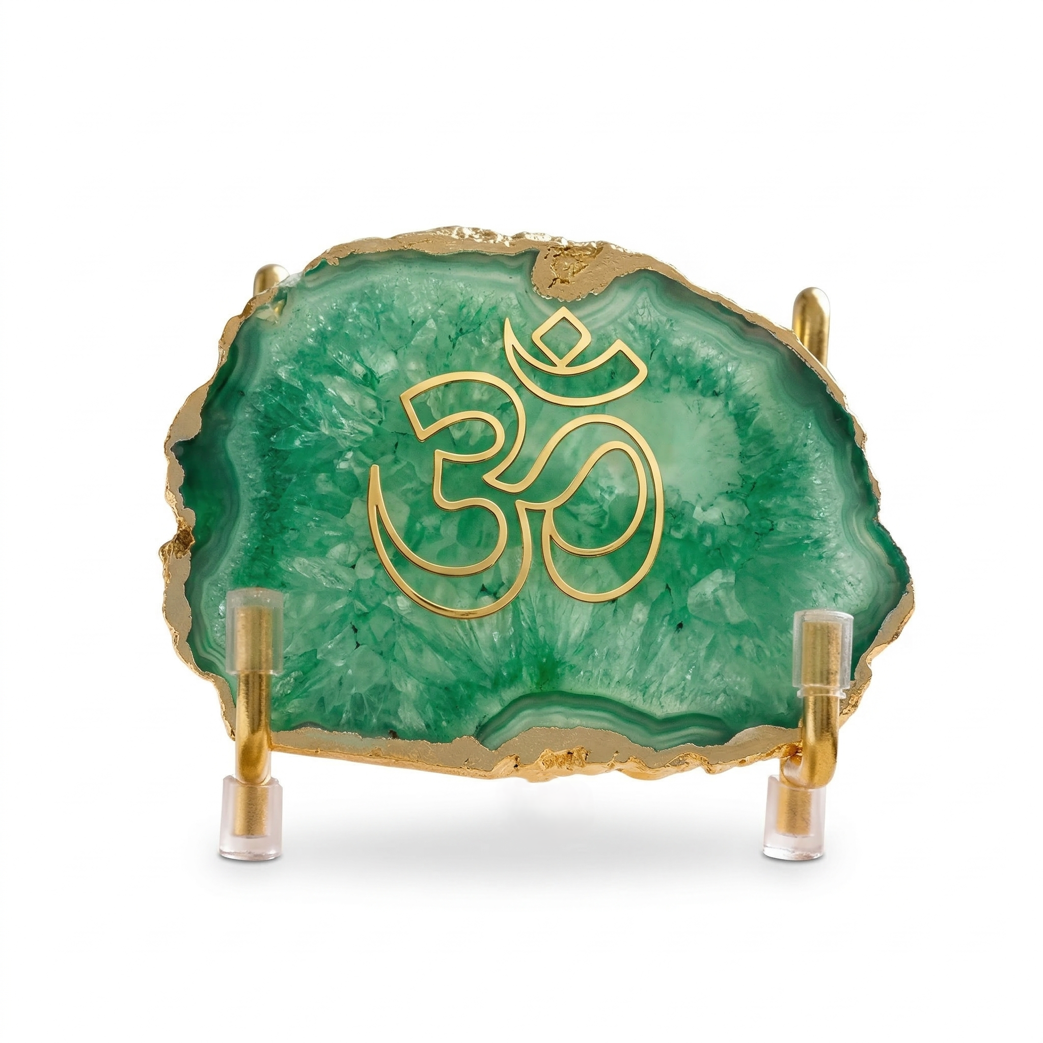 OM - Green Agate Metal Stand