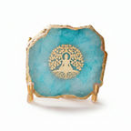 Budha Tree Turquoise Agate Metal Showpeice