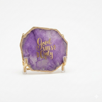 Good Vibes Purple Agate Metal Showpeice