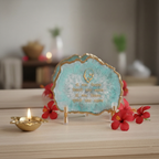 Guru Ji Mantra Turquoise Agate Metal Showpeice