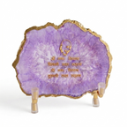 Guru Ji Mantra Purple Agate Metal Showpiece