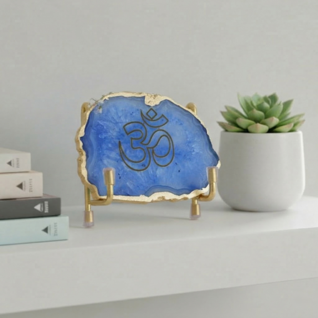 OM - Blue Agate Metal Stand