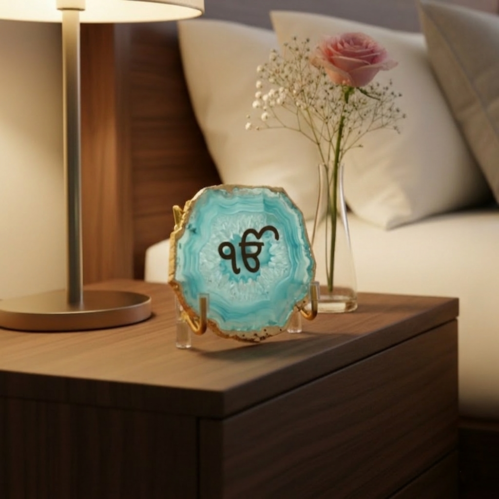 Ik Onkar - Turquoise Agate Metal Stand
