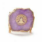 Budha Tree Purple Agate Metal Showpeice