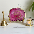 GURU JI- Pink Agate Metal Stand