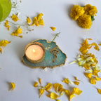 Agate Lord ganesh Design Tea Light Holder