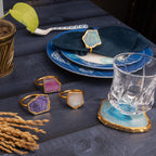 Agate Coasters and Napkin Rings set of 4 Hamper