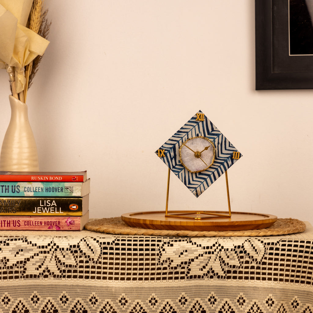 Blue Zebra Desktop Clock(Diamond)