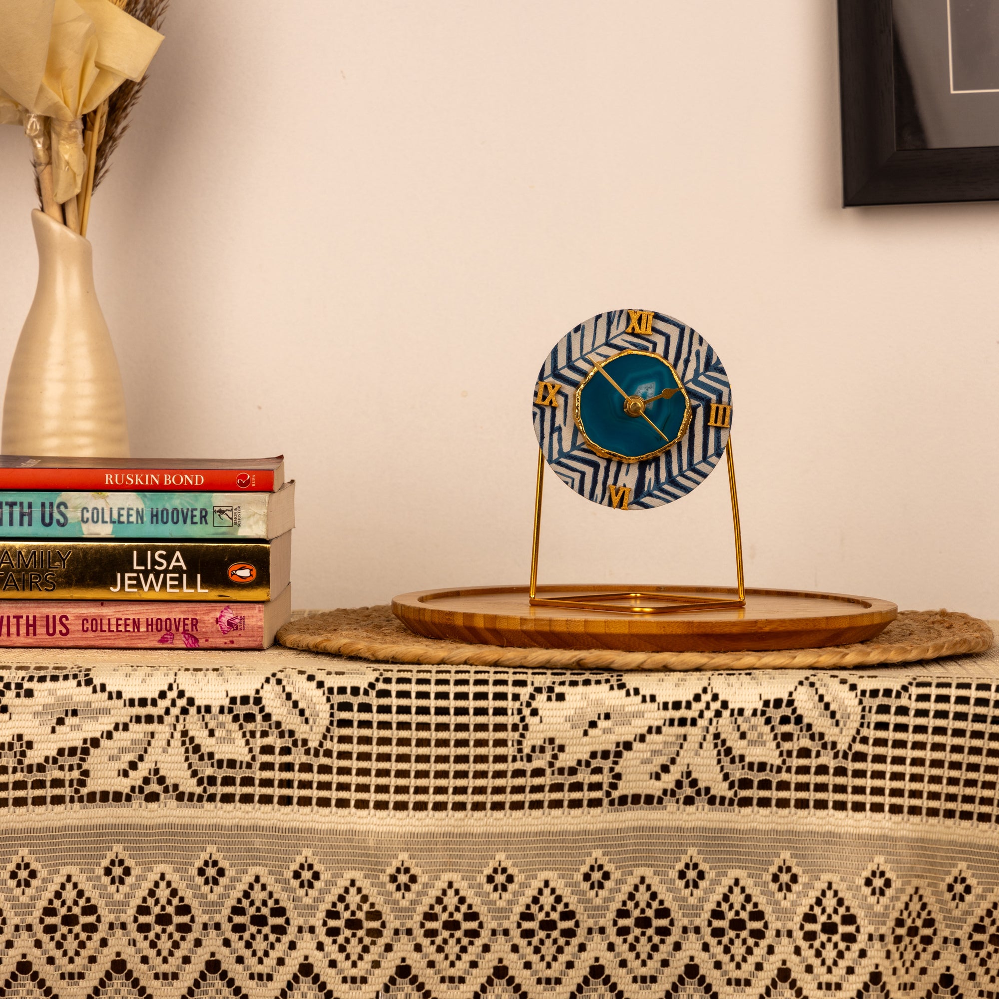 Blue Zebra Dekstop Clock(Round)