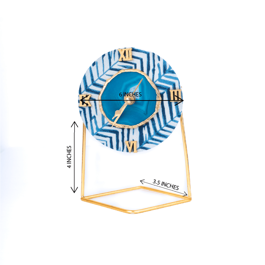 Blue Zebra Dekstop Clock(Round)