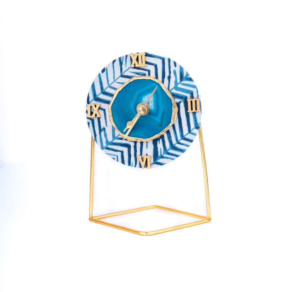 Blue Zebra Dekstop Clock(Round)