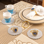 Black and White Napkin Rings Set Of 6