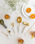 Metal Bar Set With Marble Handle Set of 6