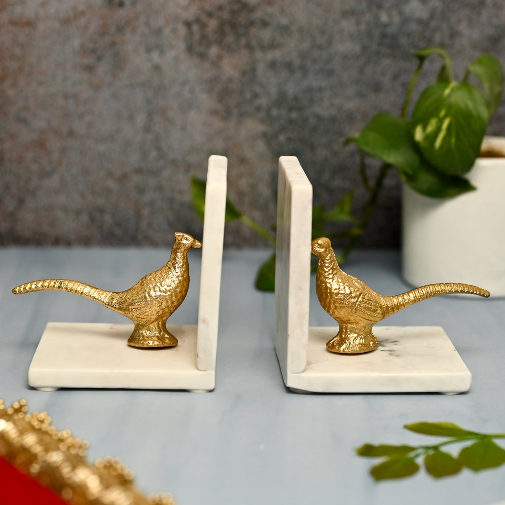 White Marble Bird Bookend