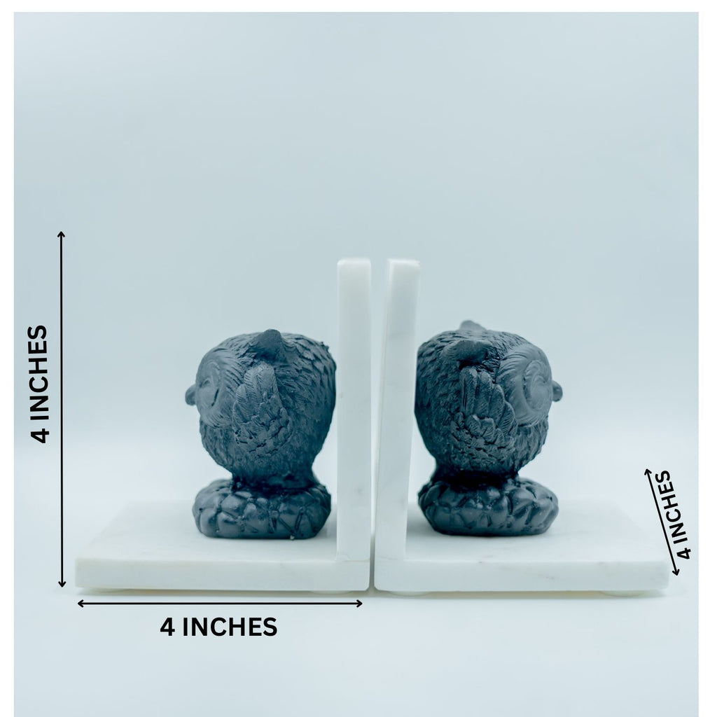 Marble Owl Bookend