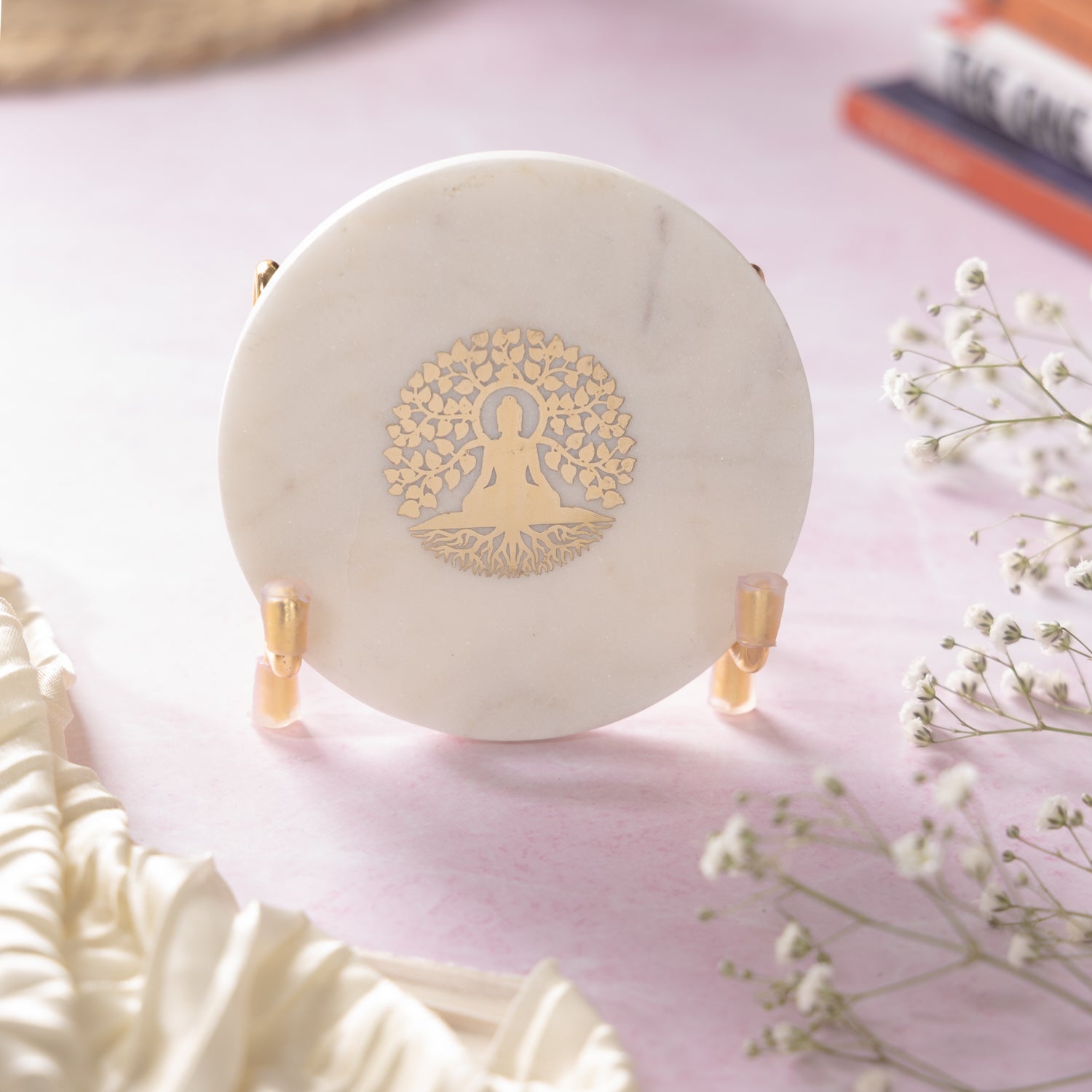 Budha Tree Marble Metal Showpeice