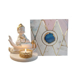 Buddha Hand Tealight Candle Holder Round Marble Base