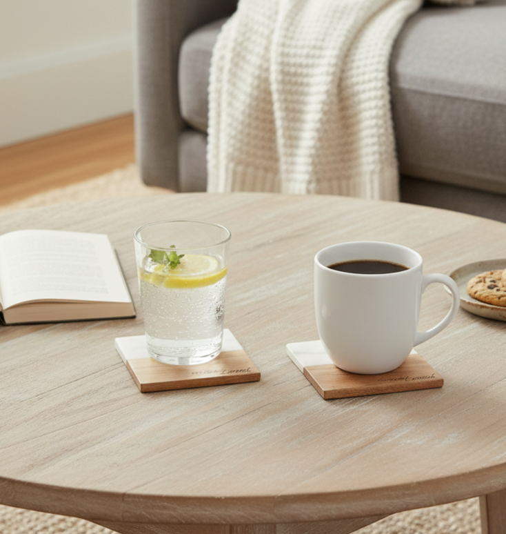 Marble Wooden You Are So Loved Square Coaster - set of 2
