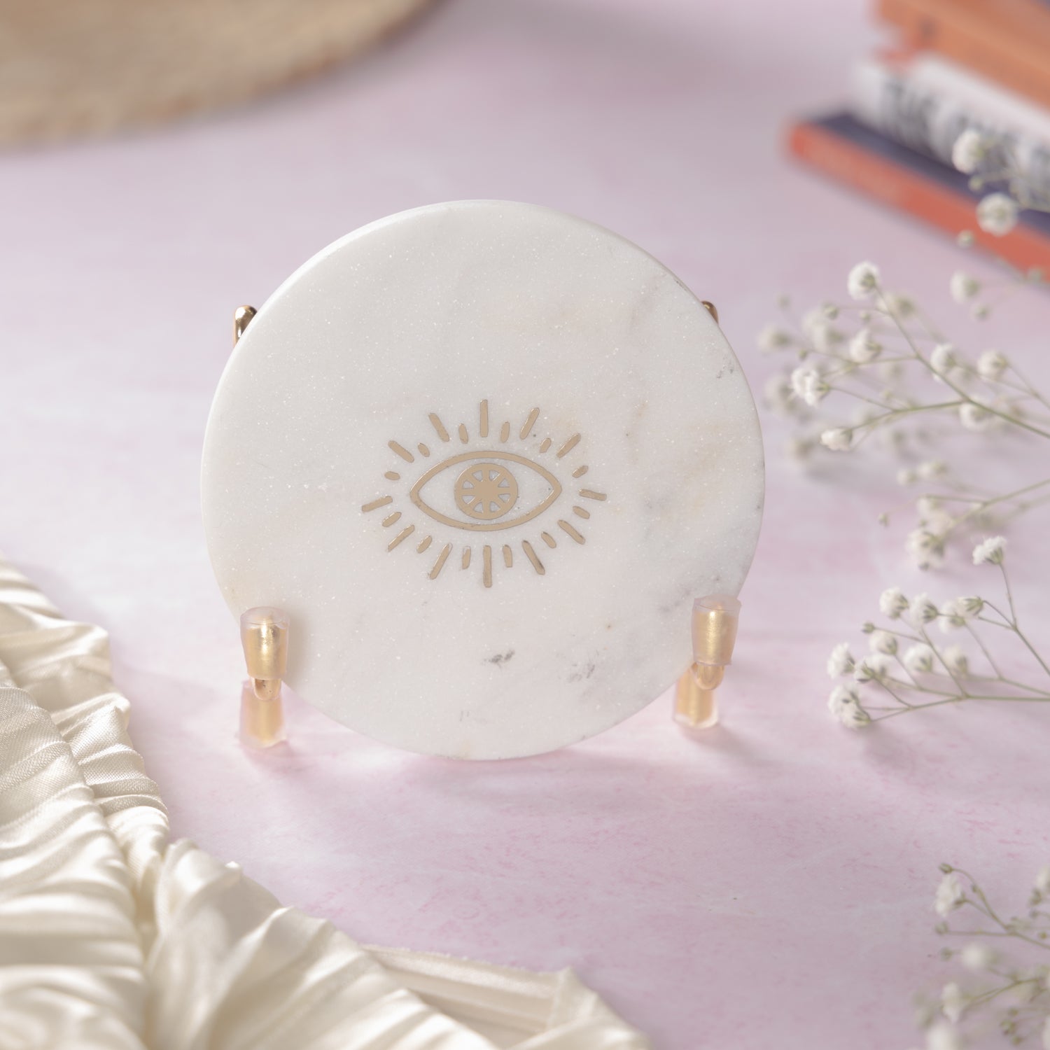 Evil Eye Marble Metal Showpeice