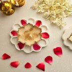 Marble Floral Shape Candle Holder