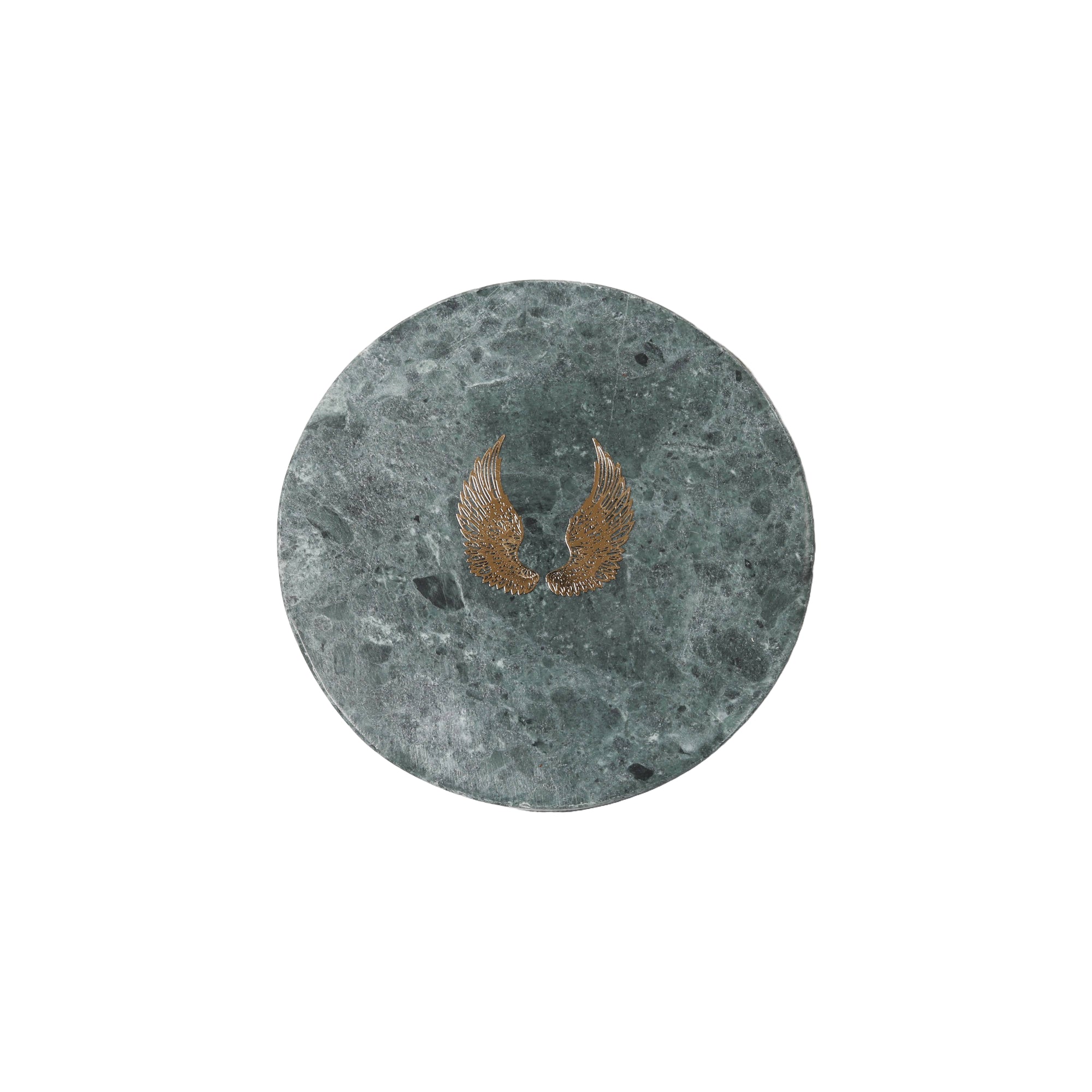 Green Marble Angel Wings Coaster Set of 4