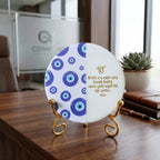 Marble Half Evil Eye Showpiece With Folding Metal Stand