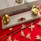 Marble Incense Holder And Diya
