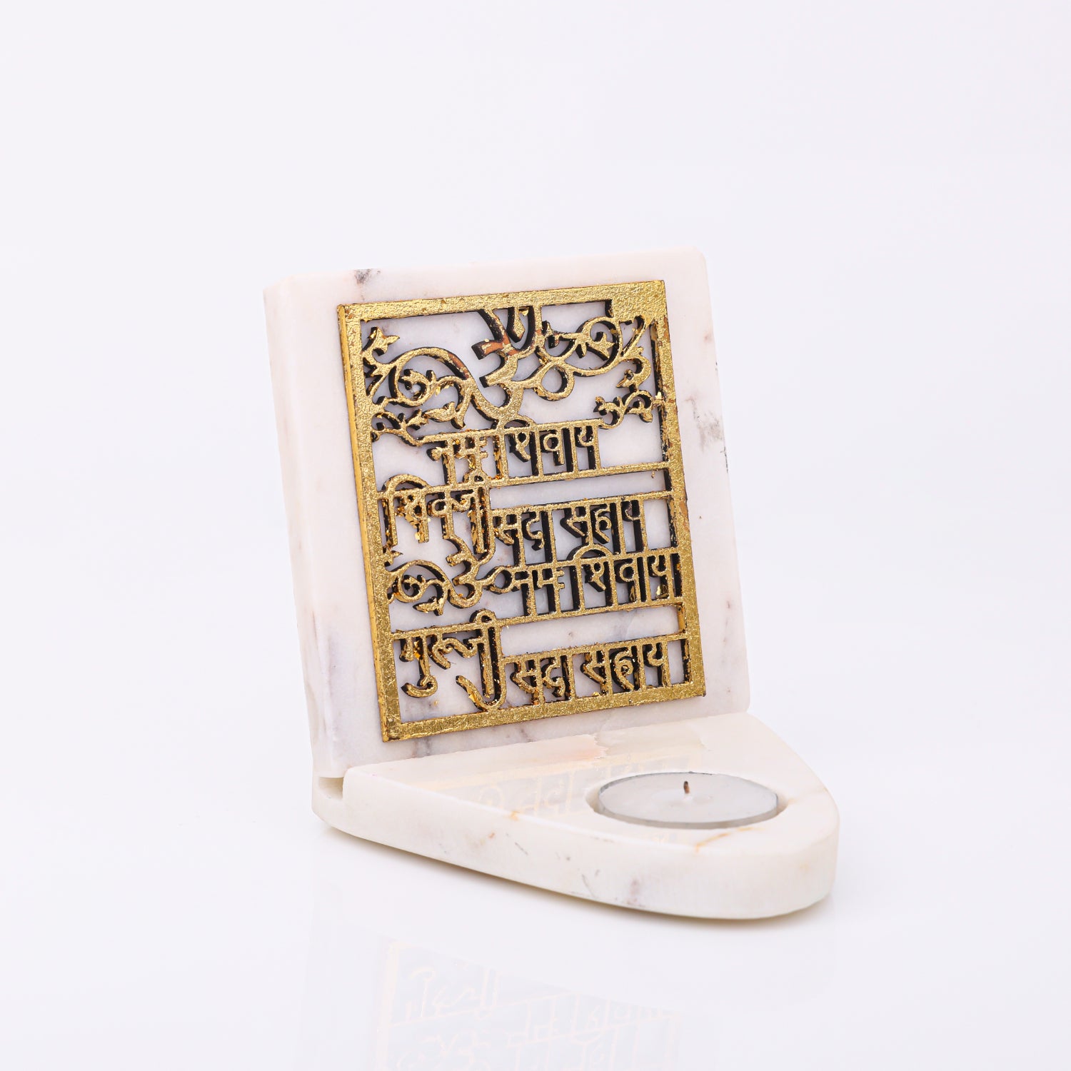 Marble Om Namah Shivay TeaLight Holder