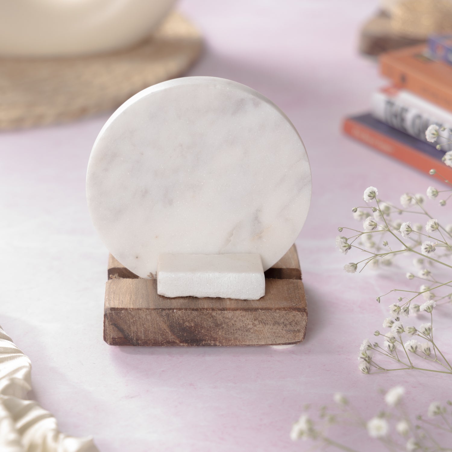 Ik Onkar Mantra Marble Tealight Wooden